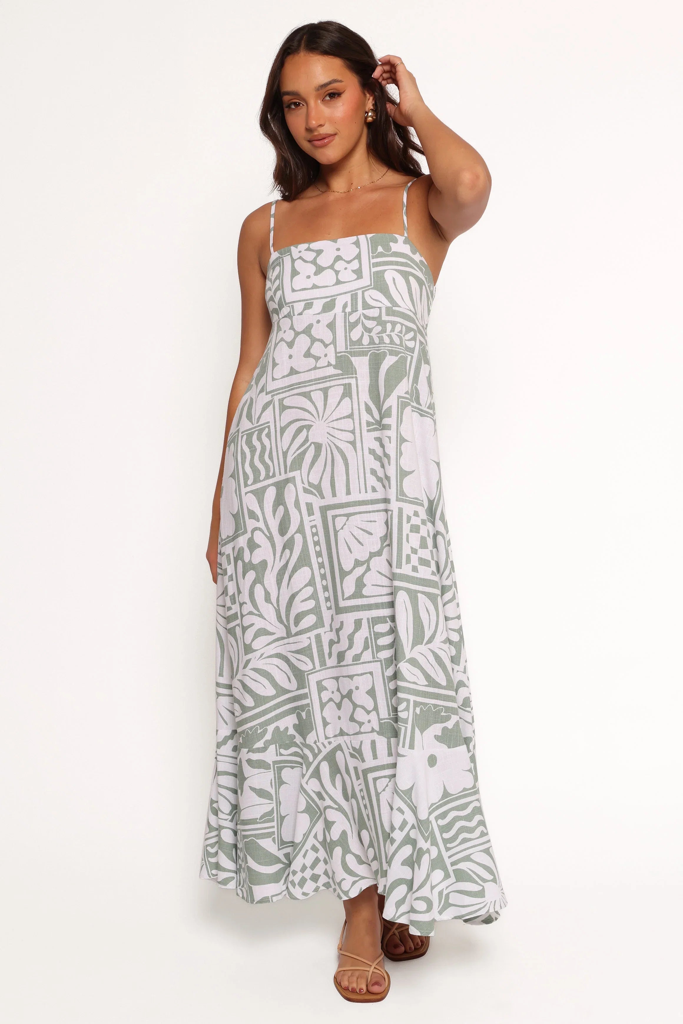 Kelsie Midi Dress Sage Print