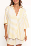 Sunny Knitted Short Set Yellow Stripe