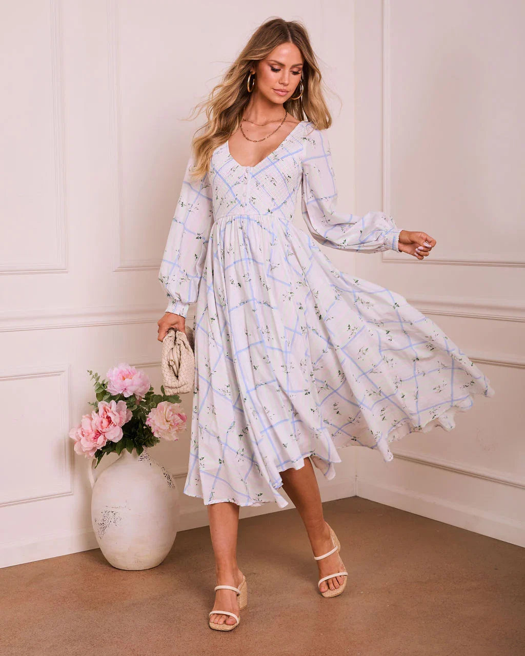Wildlight Muse Floral Plaid Maxi Dress