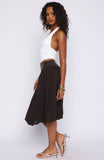 Heavenly Verse Studded Midi Skirt Espresso