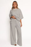 Wilda Oversized Tee White Black Stripe