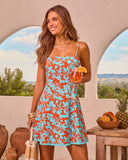 Garden Reverie Floral Linen Blend Mini Dress