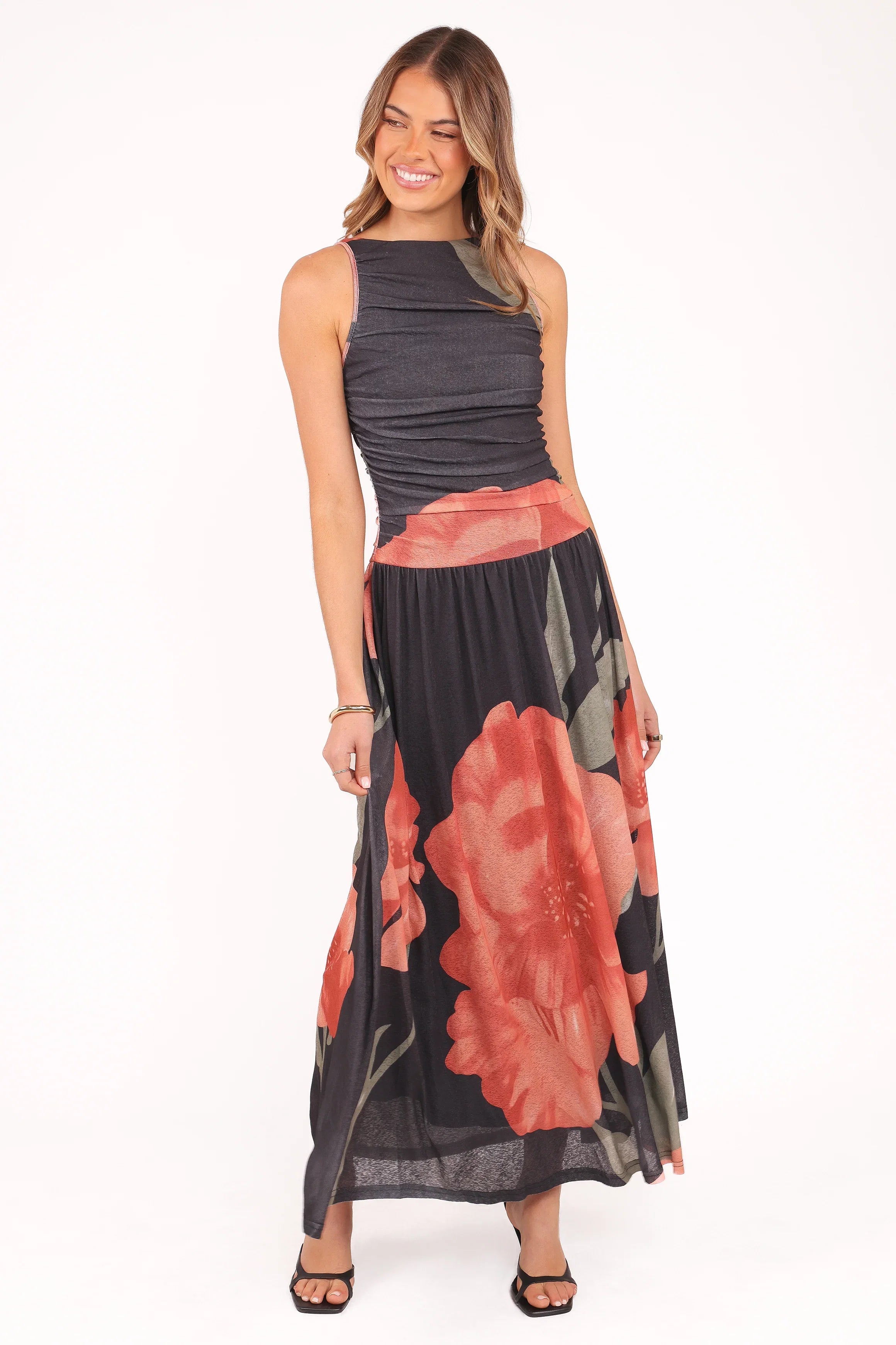 Carlin Midi Dress Black Floral