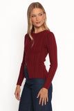 Hatte Cardigan Top Dark Cherry