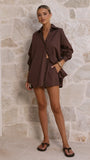 Rebekah Long Sleeve Button Up Shirt Chocolate