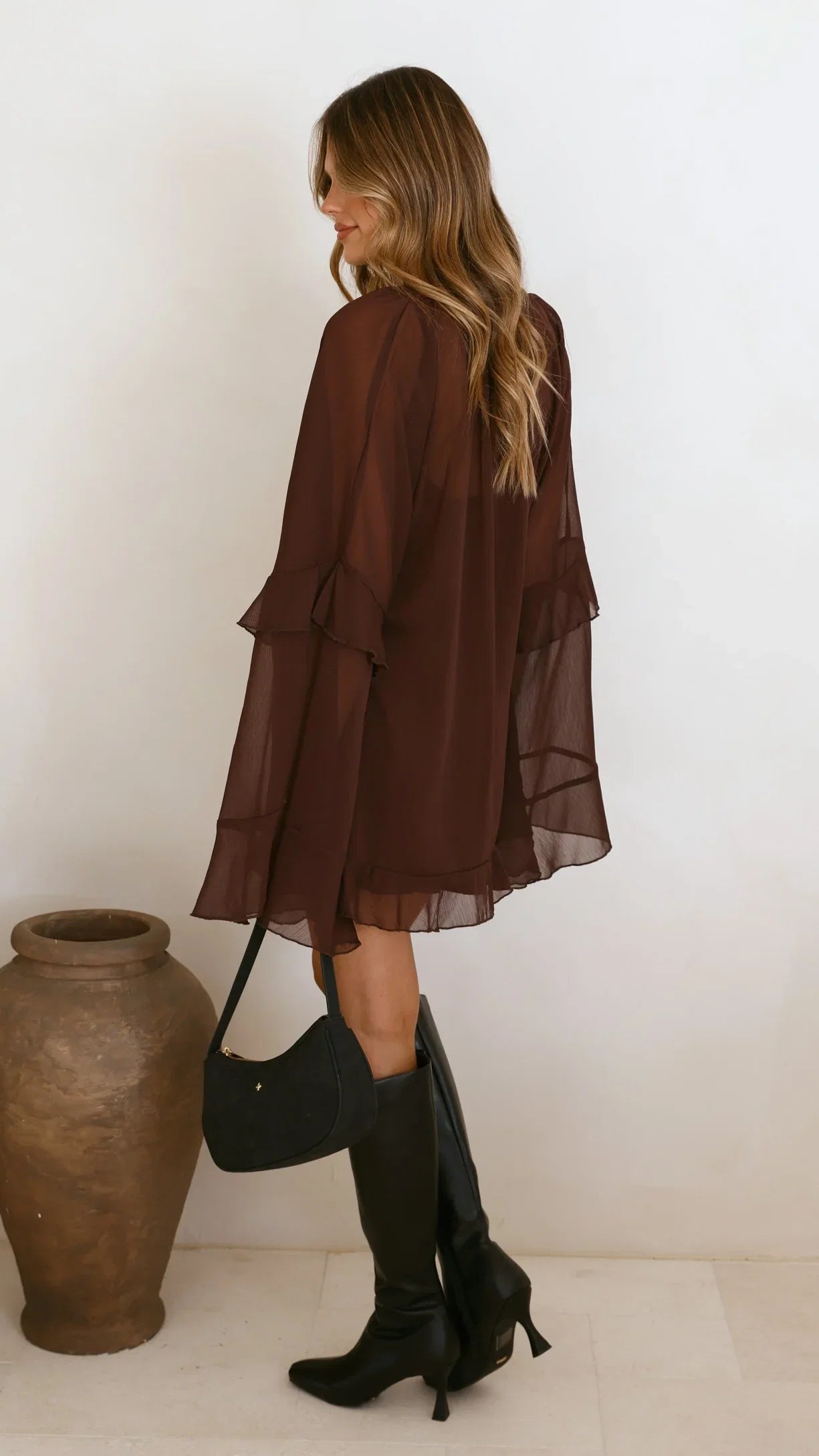 Leera Mini Dress Chocolate