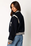 Fallon Collegiate Bomber Jacket Dark Indigo