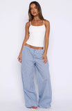 The Sweetest Love Drawstring Pants Blue Navy Stripe