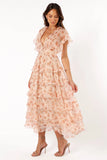 Wendi Ruffle Dress Dark Peach Floral
