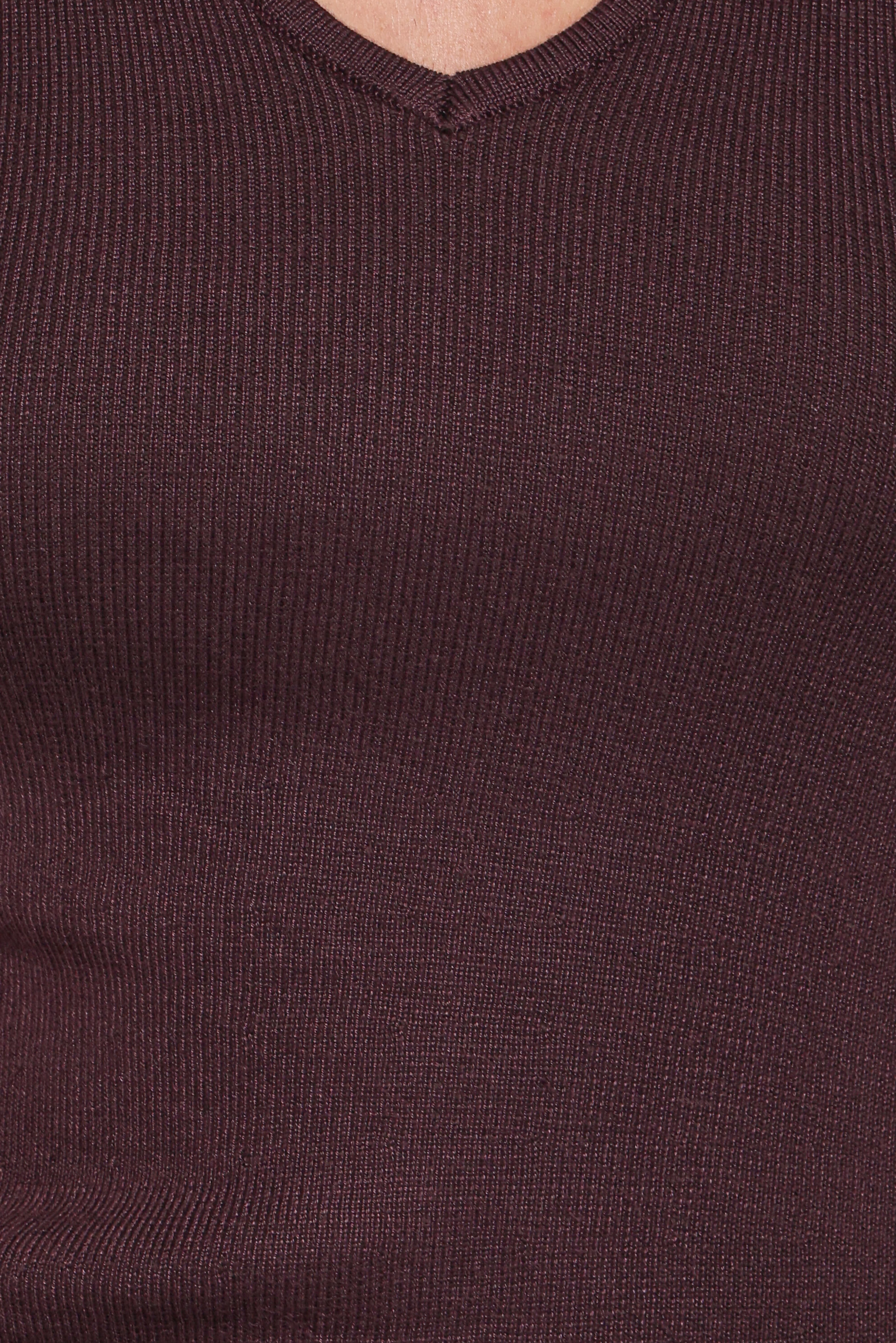 Tori Side Cinch Knitted Top Chocolate Brown