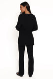 Silvie Long Sleeve Knitted Set Black