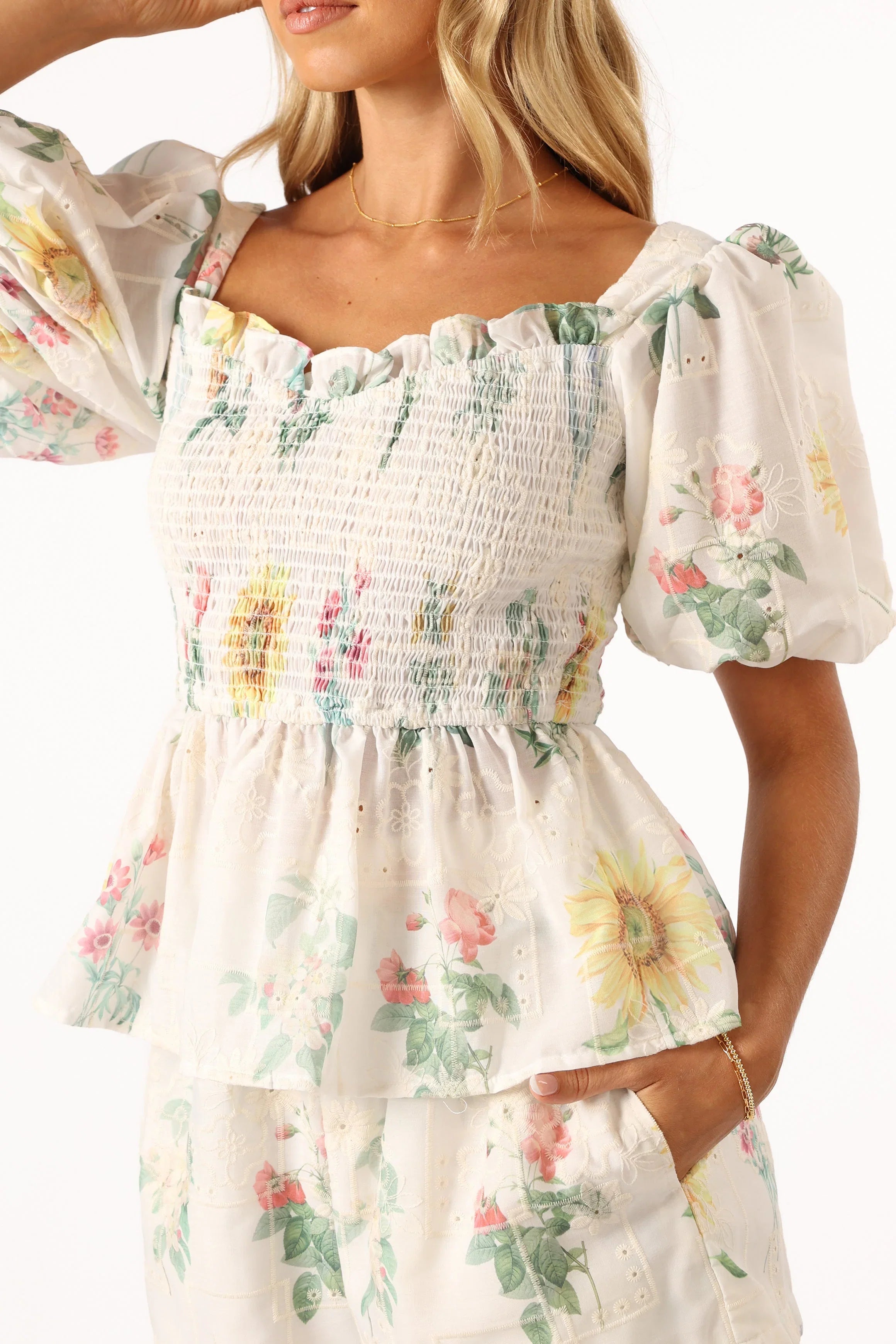 Amalie Top White Floral