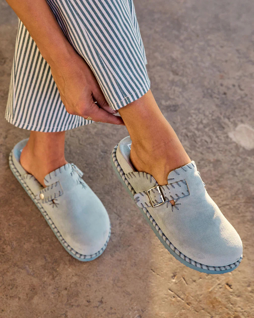 Chic Comfort Stitch Slip On Mules