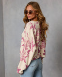 Honeyed Timber Knit Printed Cardigan