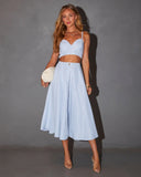 Lorie High Waisted Striped Midi Skirt