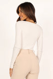 Shani Ribbed Knit Top White