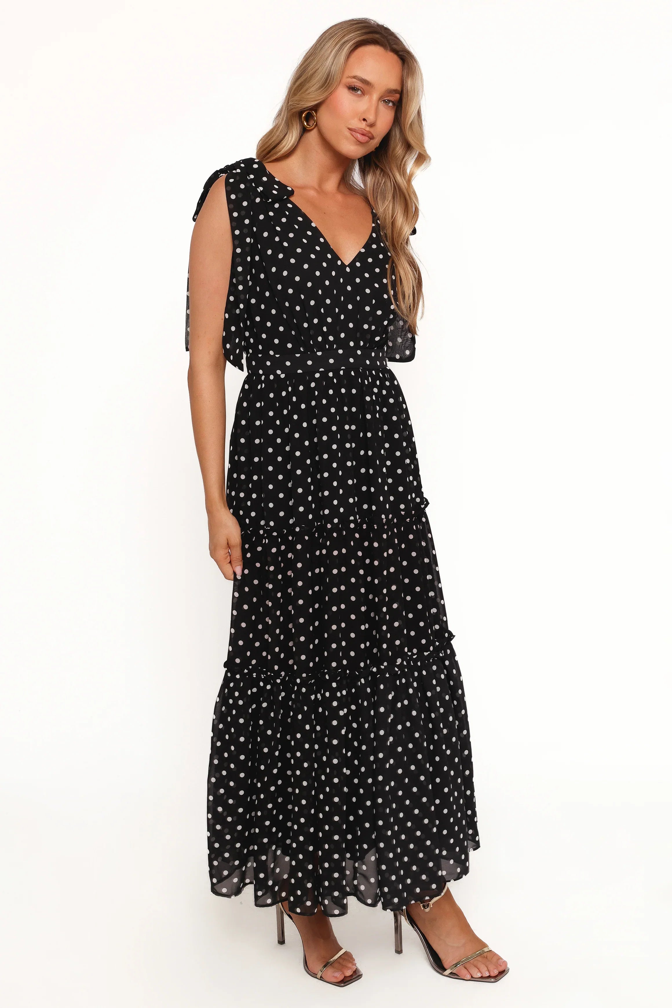 Ada Maxi Dress Black Polka Dot