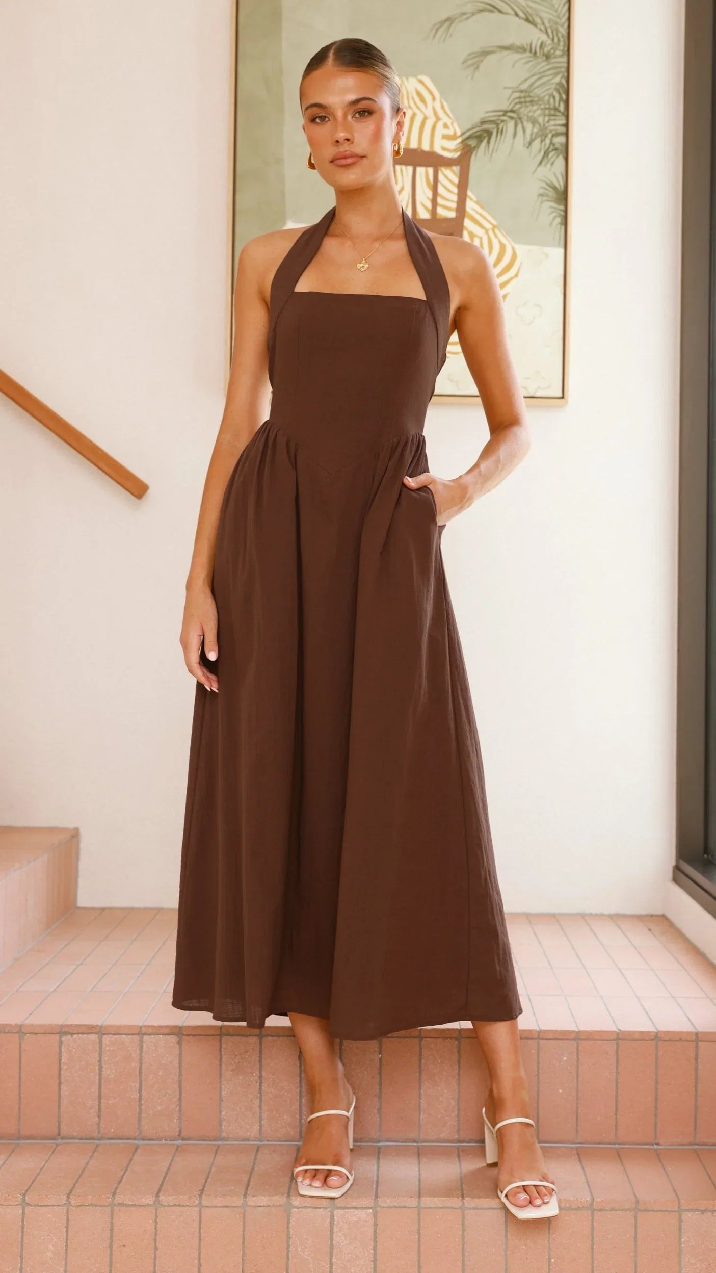 Caden Maxi Dress Chocolate