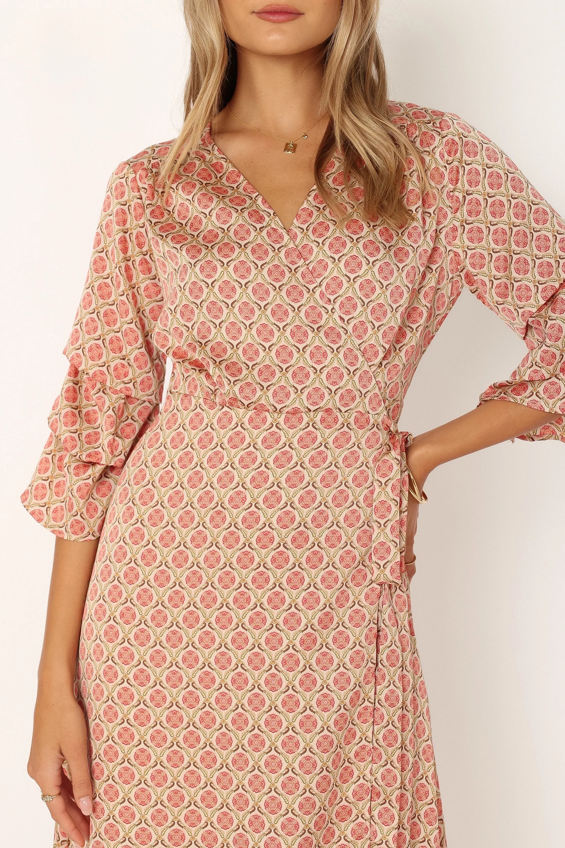 Margot Wrap Maxi Dress Orange Print