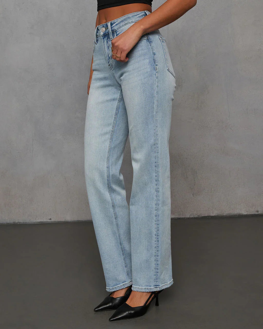 Clean Slate Super Stretch High Rise Straight Leg Jeans