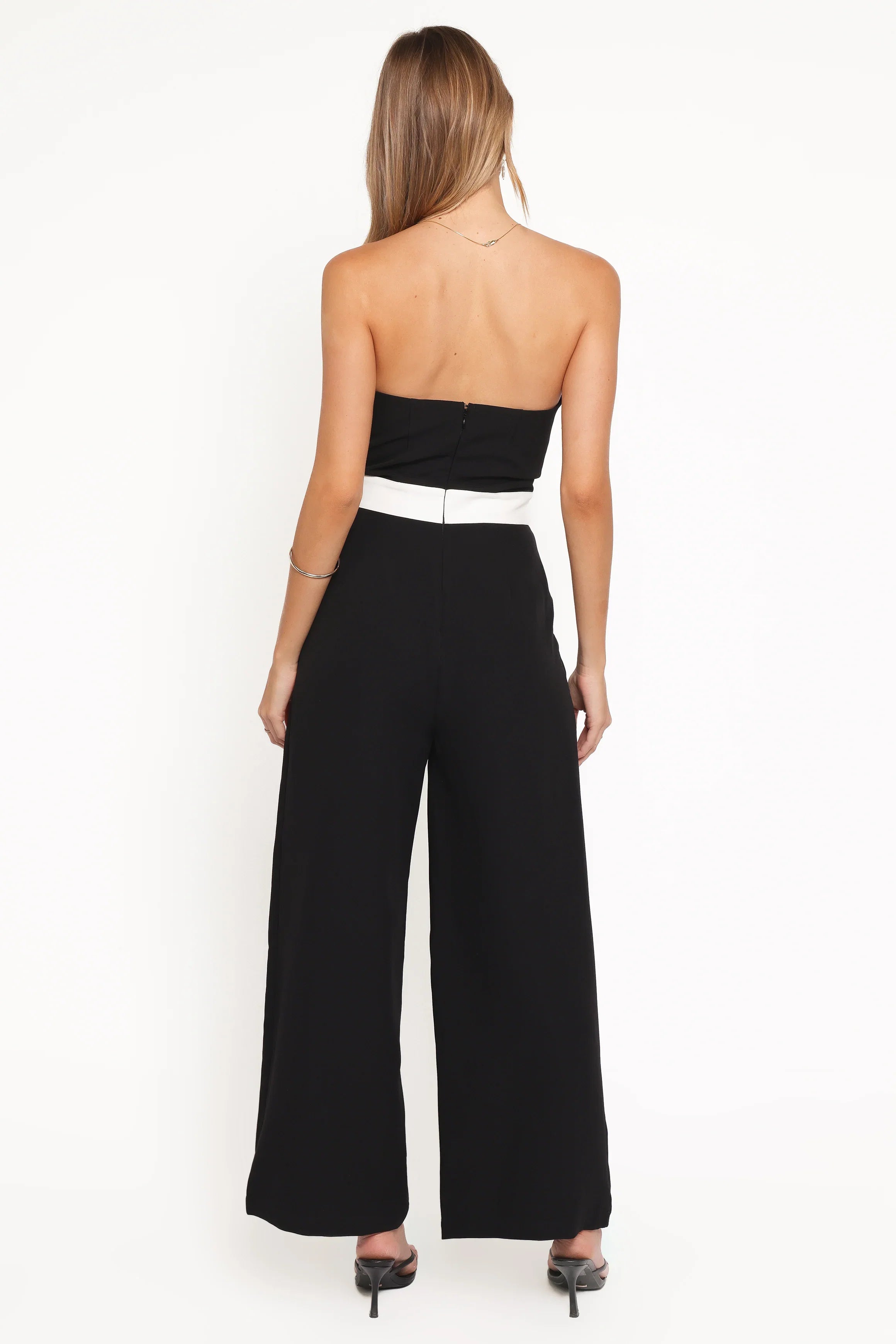 Elaria Scalloped Belted Jumpsuit Black