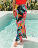 Sunny Sips Abstract Floral Maxi Skirt