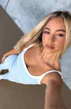 Nows The Time Active Tank Baby Blue White