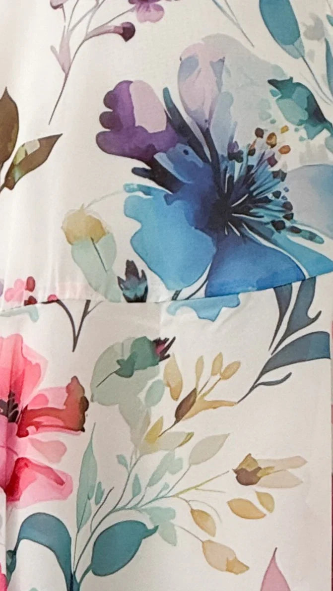 Ami Maxi Dress Blue Pink Floral