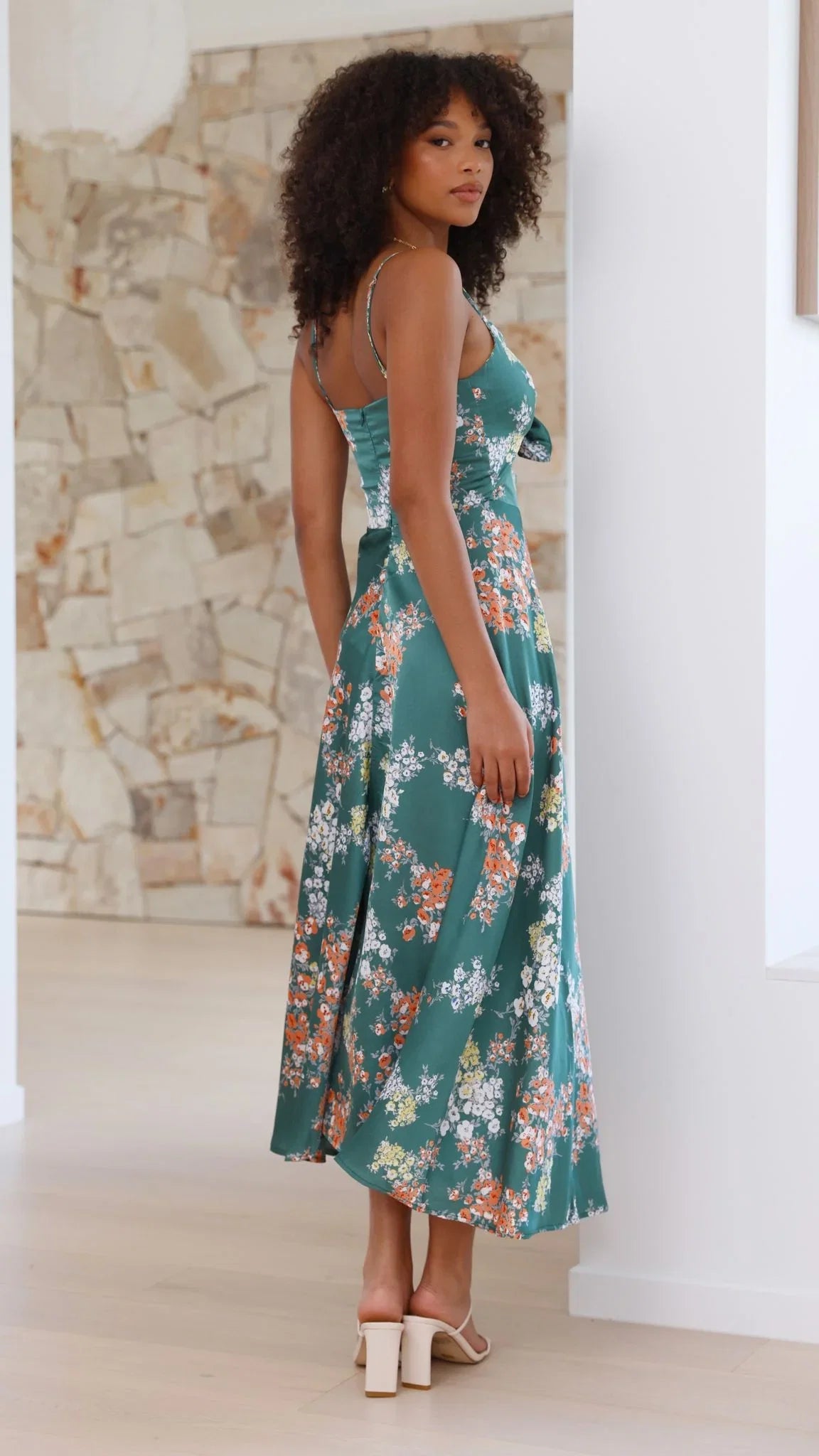 Dreamers Midi Dress Green Floral