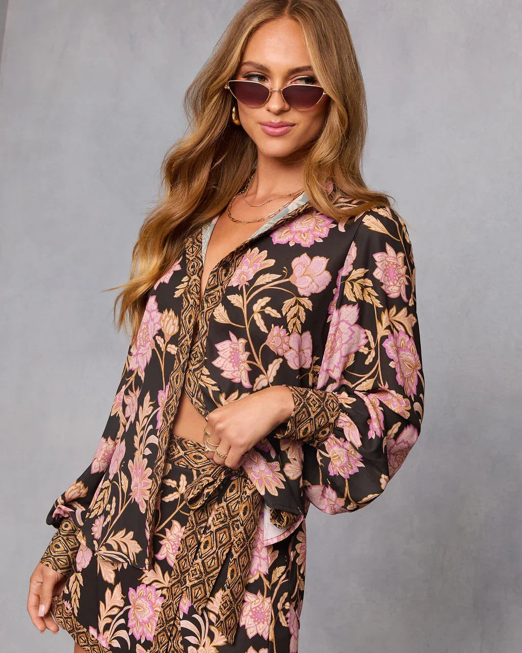 Ivy Embrace Floral Button Down Top