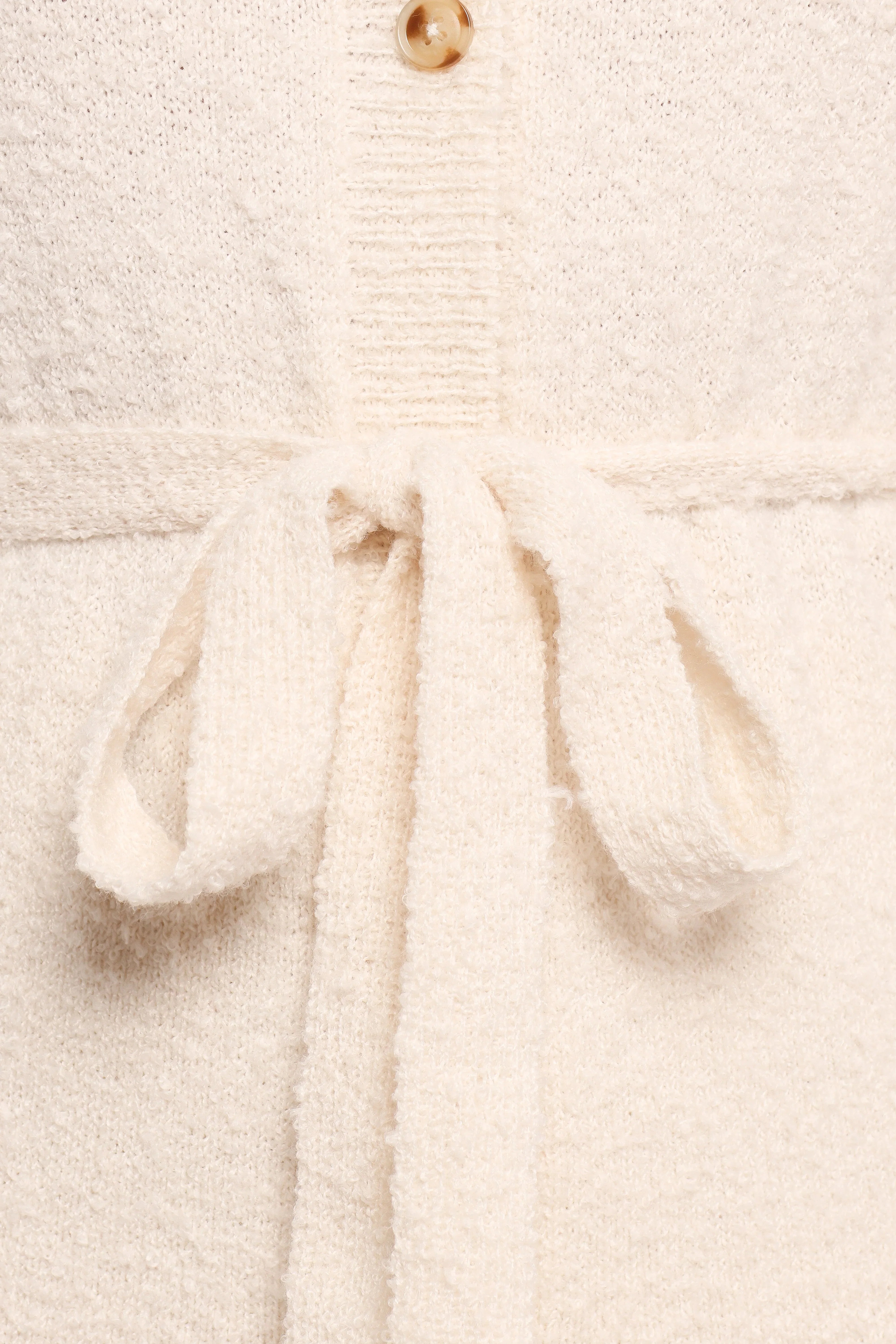 Charmelle Boucle Knit Cardigan Top White