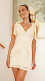 Usha Tie Strap Mini Dress Yellow