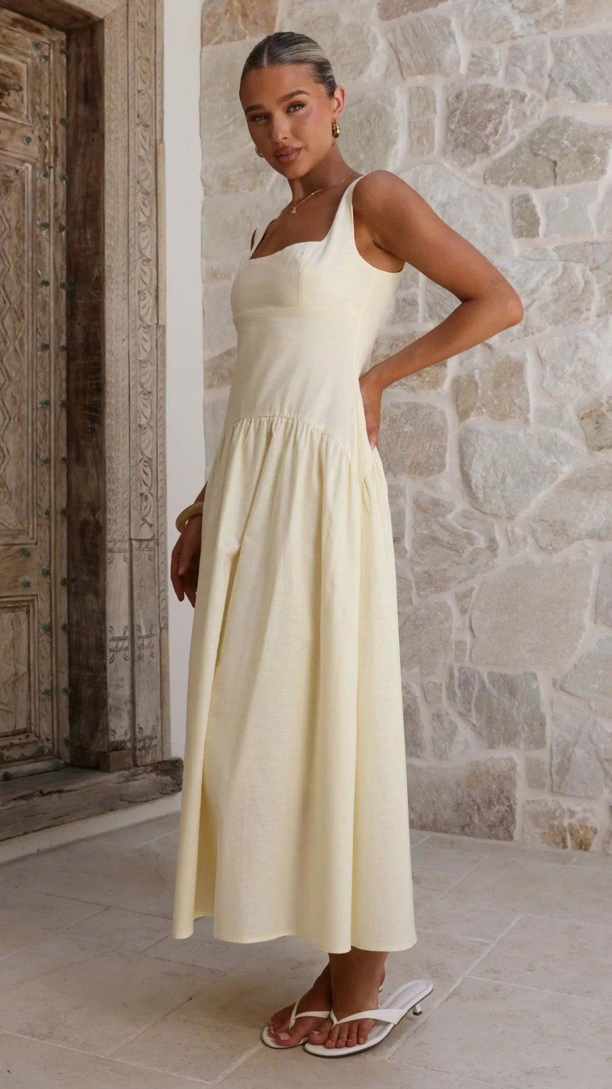 Lucy Drop Waist Maxi Dress Butter