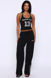Boss Babe Vibes Track Pants Black