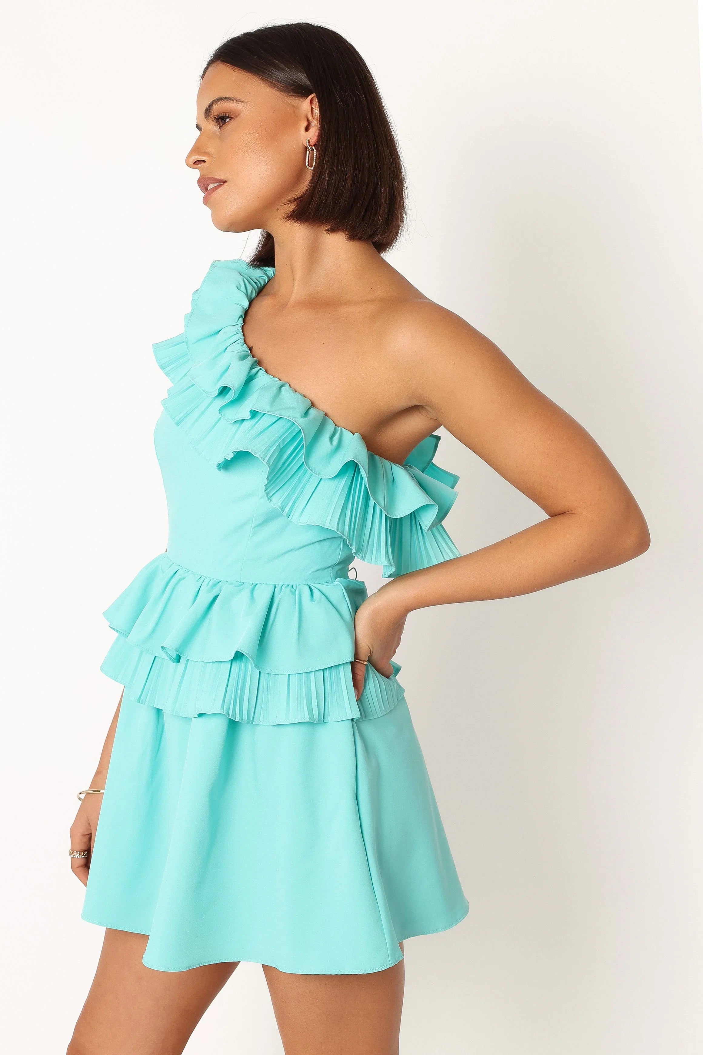 Rosewood One Shoulder Romper Blue