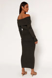 Archie Off The Shoulder Midi Dress Olive