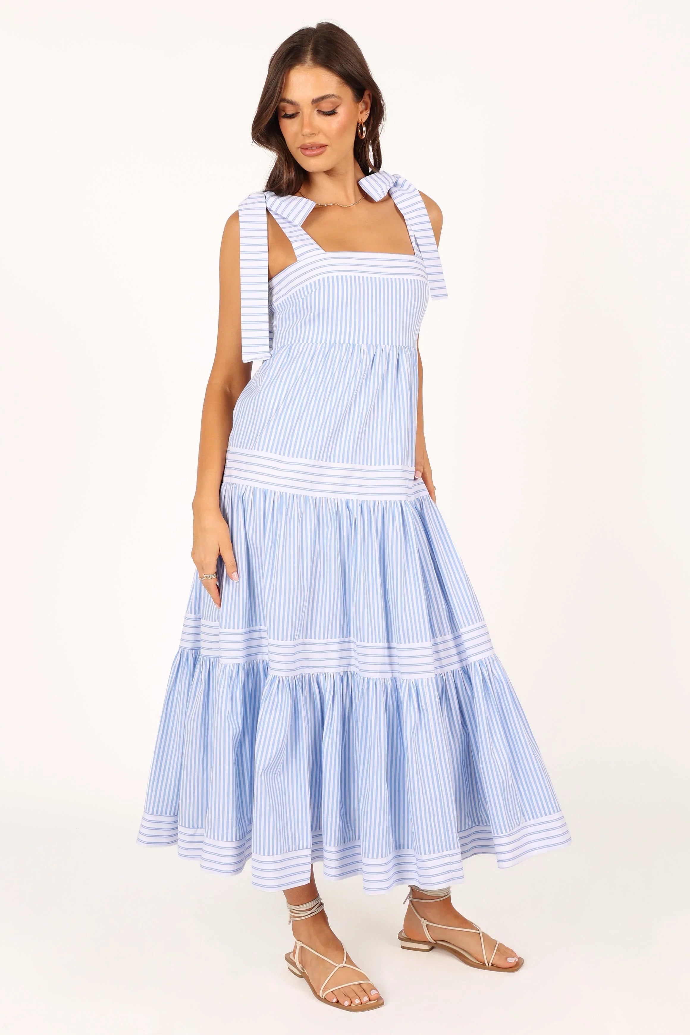 Bella Maxi Dress Blue Stripe