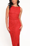 Ruben Lace Maxi Dress Red