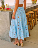 Sun Pop Gingham Novelty Print Midi Skirt