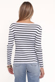 Alvina Knit Top White Black Stripe