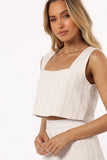 Windsor Top White Stripe