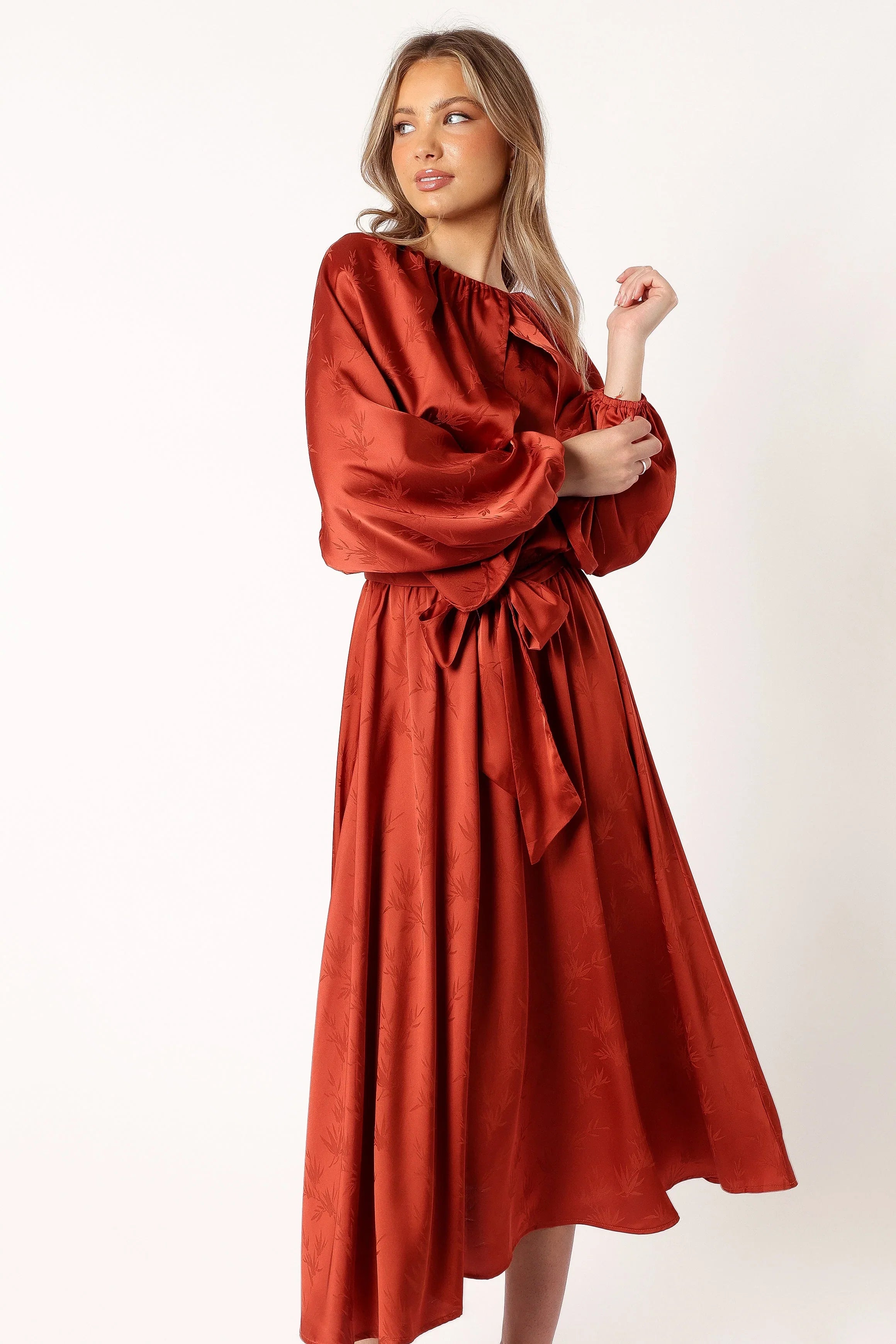 Lexie Long Sleeve Midi Dress Bronze