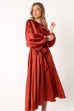 Lexie Long Sleeve Midi Dress Bronze