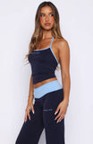 Glow Game Halter Top Navy