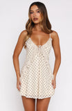 Cant Resist You Mini Dress Cream Choc Polka Dot