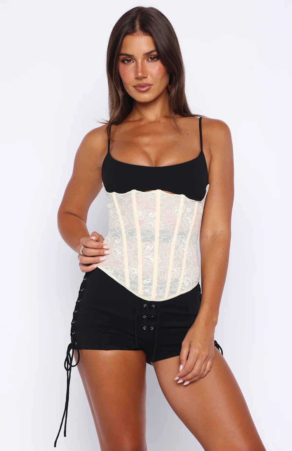 Electric Heart Bustier Black Cream