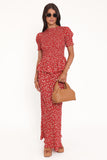 Zoella Peplum Top Red Floral