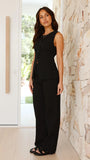 Louella Button Up Vest Black