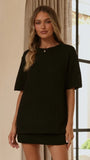 Casey Oversized Knit Tee Black