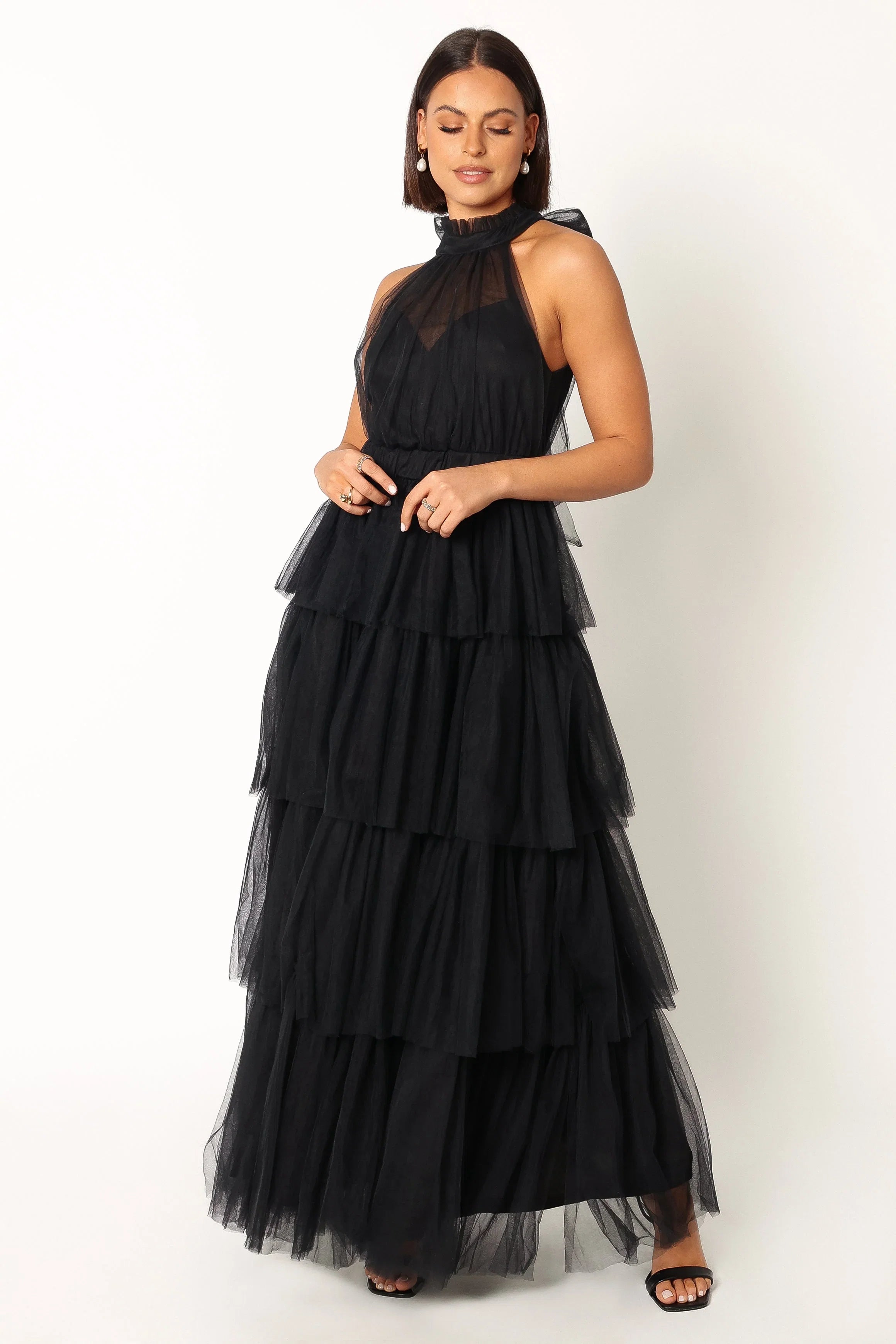 Frances Halterneck Maxi Dress Black